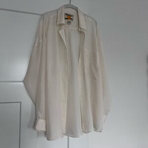 100% Silk Sheer Protest Buttondown Shirt szL